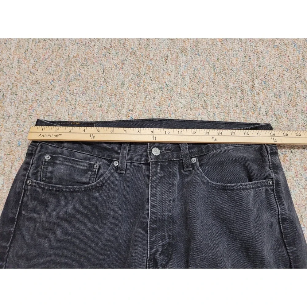 Levi's 505 Jeans Mens 36x30 Black Regular Fit Straight Leg Distressed Denim